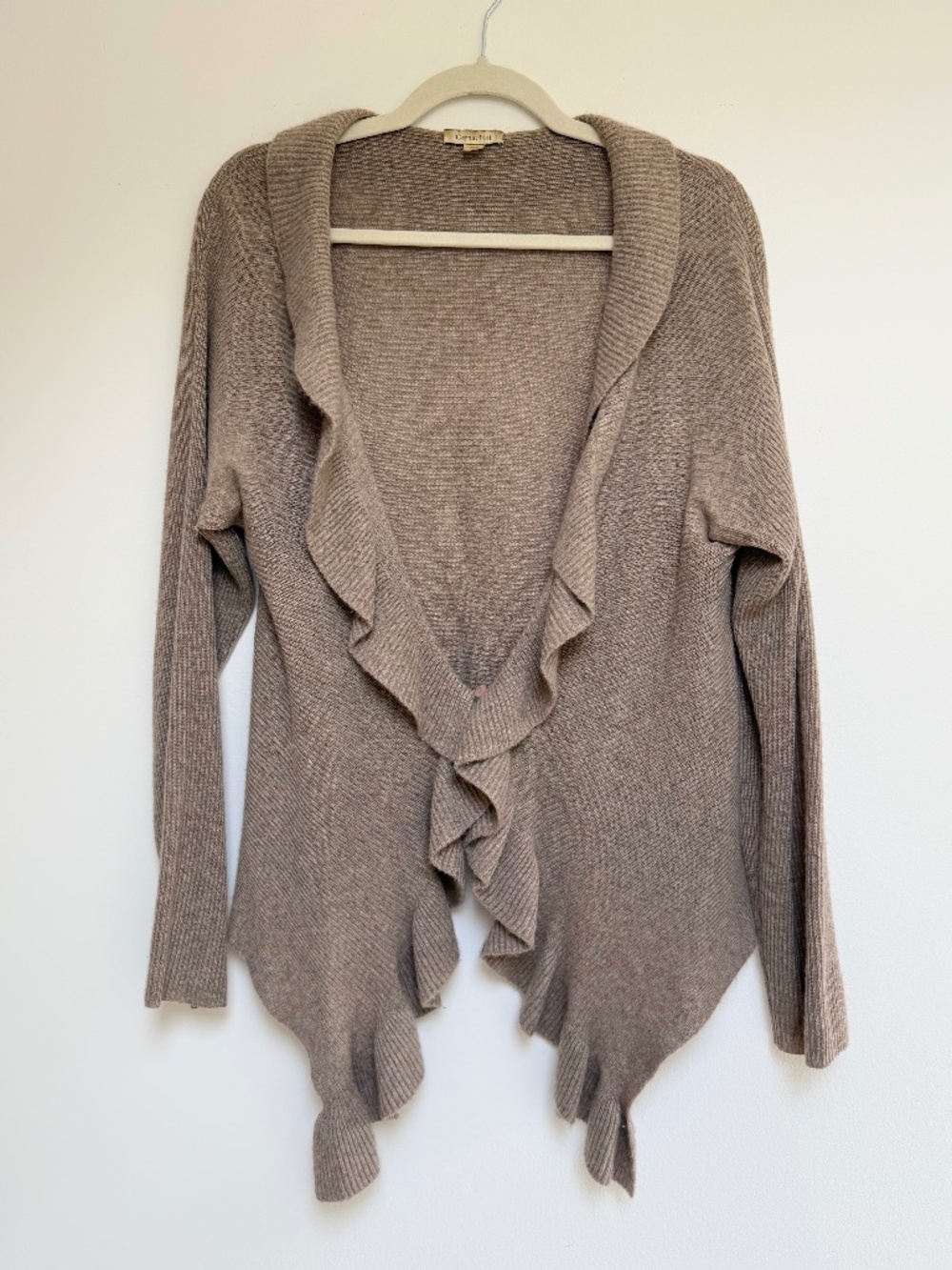 Garnet Hill Ruffle Edge Cashmere Cardigan
